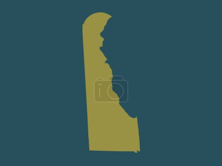 Photo for Delaware, state of United States of America. Solid color shape - Royalty Free Image
