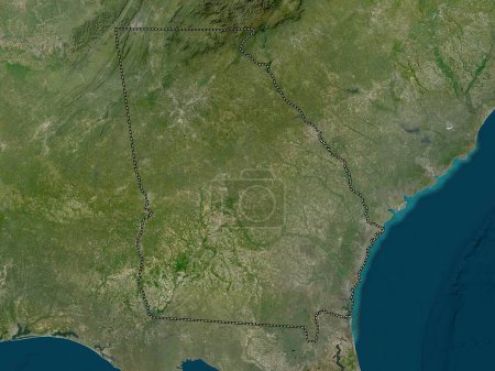 Photo for Georgia, state of United States of America. Low resolution satellite map - Royalty Free Image