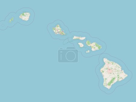 Téléchargez les photos : Hawaï, État des États-Unis d'Amérique. Ouvrir la carte routière - en image libre de droit