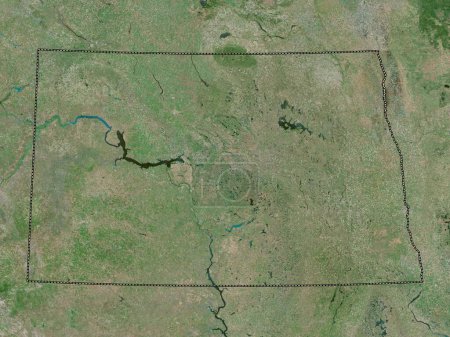 Foto de Dakota del Norte, estado de los Estados Unidos de América. Mapa de satélite de alta resolución - Imagen libre de derechos