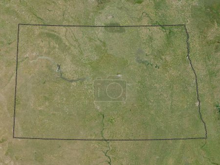 Téléchargez les photos : Dakota du Nord, État des États-Unis. Carte satellite basse résolution - en image libre de droit