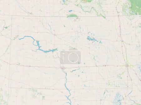 Téléchargez les photos : Dakota du Nord, État des États-Unis. Ouvrir la carte routière - en image libre de droit