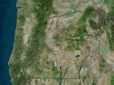 Foto de Oregon, estado de los Estados Unidos de América. Mapa de satélite de alta resolución - Imagen libre de derechos