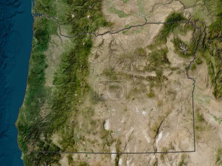 Téléchargez les photos : Oregon, État des États-Unis. Carte satellite basse résolution - en image libre de droit