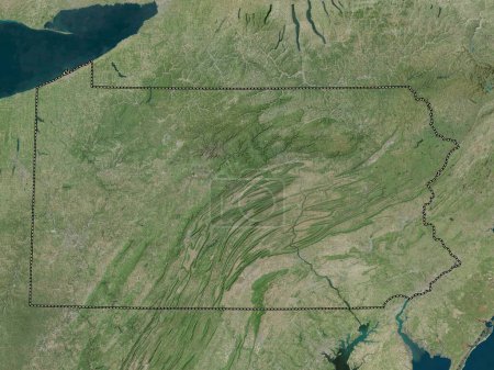 Téléchargez les photos : Pennsylvanie, État des États-Unis d'Amérique. Carte satellite haute résolution - en image libre de droit