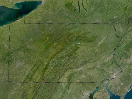 Photo for Pennsylvania, state of United States of America. Low resolution satellite map - Royalty Free Image