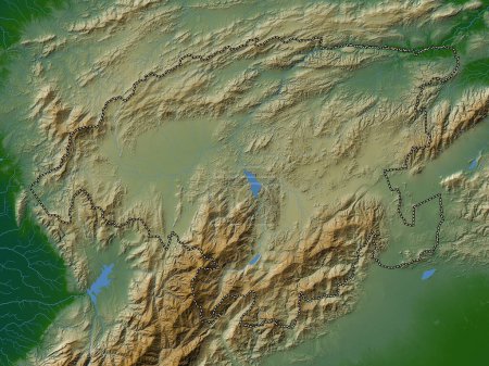 Photo for Lara, state of Venezuela. Colored elevation map with lakes and rivers - Royalty Free Image
