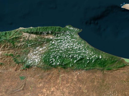 Téléchargez les photos : Miranda, État du Venezuela. Carte satellite basse résolution - en image libre de droit