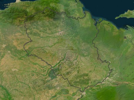 Téléchargez les photos : Monagas, État du Venezuela. Carte satellite basse résolution - en image libre de droit