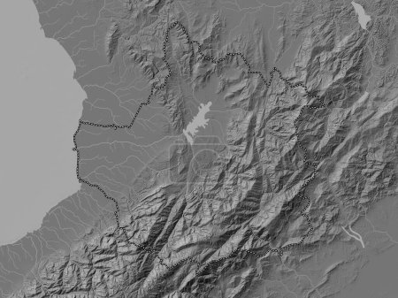 Foto de Trujillo, estado de Venezuela. Mapa de elevación de Bilevel con lagos y ríos - Imagen libre de derechos