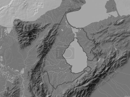 Foto de Zulia, estado de Venezuela. Mapa de elevación de Bilevel con lagos y ríos - Imagen libre de derechos
