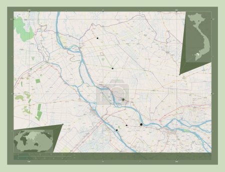 Photo for Ong Thap, province of Vietnam. Open Street Map. Locations of major cities of the region. Corner auxiliary location maps - Royalty Free Image