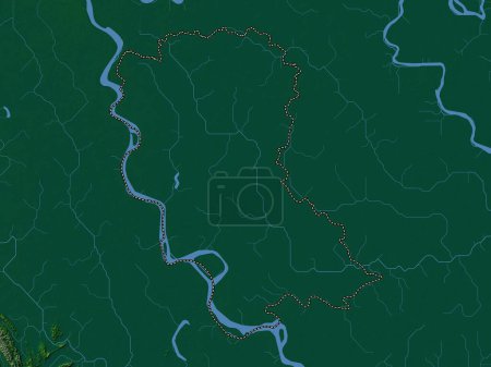 Téléchargez les photos : Hung Yen, province du Vietnam. Carte d'altitude colorée avec lacs et rivières - en image libre de droit