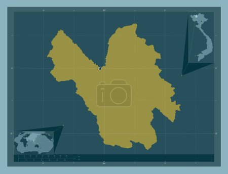 Photo for Lao Cai, province of Vietnam. Solid color shape. Corner auxiliary location maps - Royalty Free Image