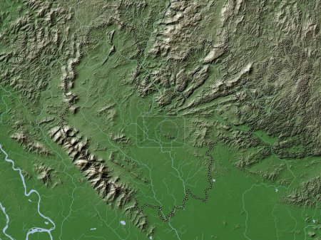 Photo for Thai Nguyen, province of Vietnam. Elevation map colored in wiki style with lakes and rivers - Royalty Free Image