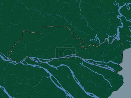 Téléchargez les photos : Tien Giang, province du Vietnam. Carte d'altitude colorée avec lacs et rivières - en image libre de droit
