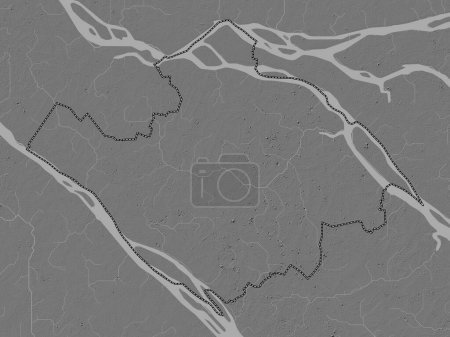 Photo for Vinh Long, province of Vietnam. Bilevel elevation map with lakes and rivers - Royalty Free Image