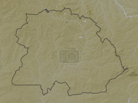 Foto de Cinturón de cobre, provincia de Zambia. Mapa de elevación coloreado en estilo wiki con lagos y ríos - Imagen libre de derechos