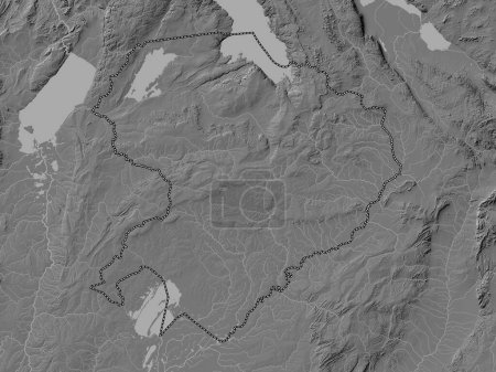 Foto de Norte, región de Zambia. Mapa de elevación de Bilevel con lagos y ríos - Imagen libre de derechos