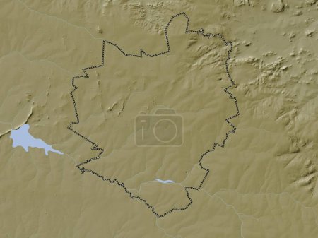 Téléchargez les photos : Harare, ville du Zimbabwe. Carte d'altitude colorée dans le style wiki avec des lacs et des rivières - en image libre de droit