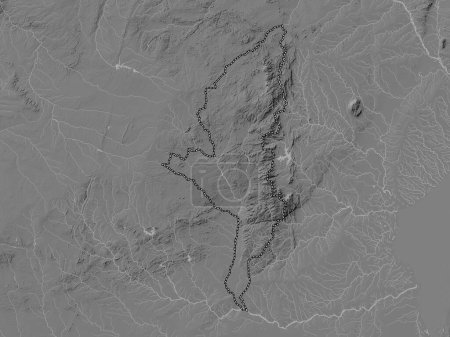 Foto de Manicaland, provincia de Zimbabwe. Mapa de elevación de Bilevel con lagos y ríos - Imagen libre de derechos