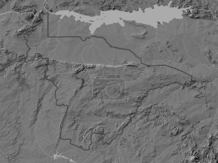 Foto de México Central, provincia de Zimbabue. Mapa de elevación de Bilevel con lagos y ríos - Imagen libre de derechos