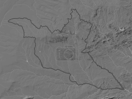 Téléchargez les photos : Matabeleland Sud, province du Zimbabwe. Carte d'altitude de Bilevel avec lacs et rivières - en image libre de droit