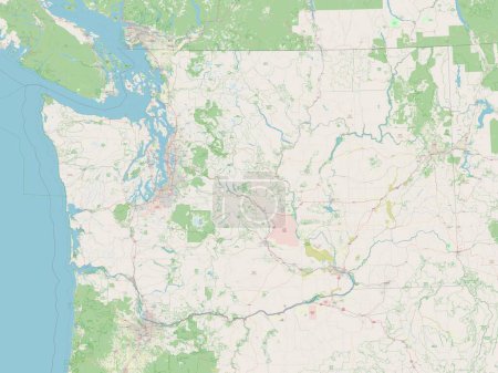 Photo for Washington, state of United States of America. Open Street Map - Royalty Free Image