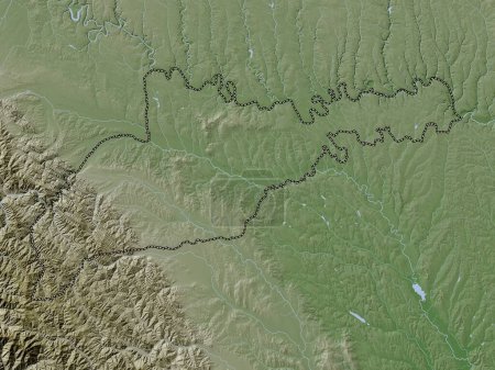 Photo for Chernivtsi, region of Ukraine. Elevation map colored in wiki style with lakes and rivers - Royalty Free Image