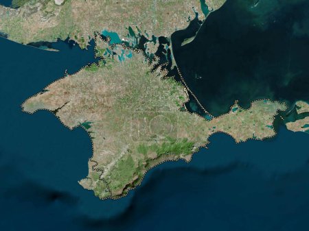 Téléchargez les photos : Crimée, république autonome d'Ukraine. Carte satellite haute résolution - en image libre de droit