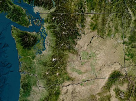 Photo for Washington, state of United States of America. Low resolution satellite map - Royalty Free Image