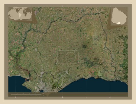 Photo for Canelones, department of Uruguay. High resolution satellite map. Corner auxiliary location maps - Royalty Free Image