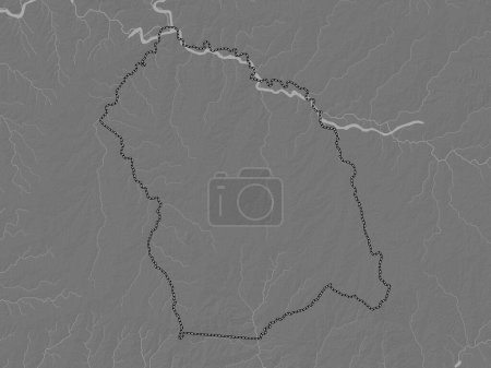 Téléchargez les photos : Flores, département de l'Uruguay. Carte d'altitude de Bilevel avec lacs et rivières - en image libre de droit