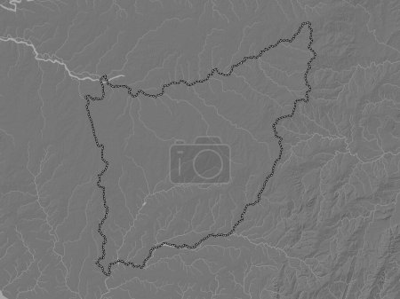 Photo for Florida, department of Uruguay. Bilevel elevation map with lakes and rivers - Royalty Free Image