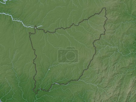 Photo for Florida, department of Uruguay. Elevation map colored in wiki style with lakes and rivers - Royalty Free Image