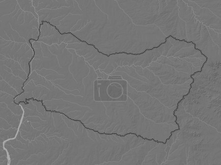 Téléchargez les photos : Salto, département de l'Uruguay. Carte d'altitude de Bilevel avec lacs et rivières - en image libre de droit