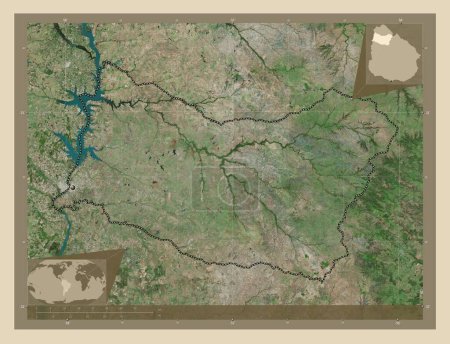 Photo for Salto, department of Uruguay. High resolution satellite map. Corner auxiliary location maps - Royalty Free Image