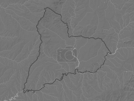 Foto de Tacuarembo, departamento de Uruguay. Mapa de elevación de Bilevel con lagos y ríos - Imagen libre de derechos