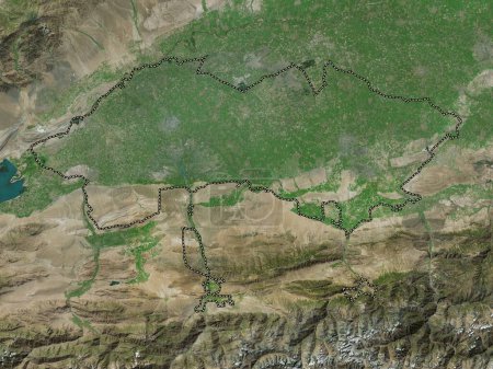 Téléchargez les photos : Ferghana, région d'Ouzbékistan. Carte satellite haute résolution - en image libre de droit