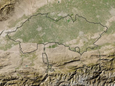 Téléchargez les photos : Ferghana, région d'Ouzbékistan. Carte satellite basse résolution - en image libre de droit