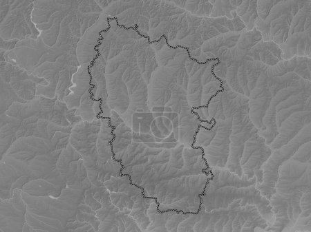 Photo for Luhans'k, region of Ukraine. Grayscale elevation map with lakes and rivers - Royalty Free Image