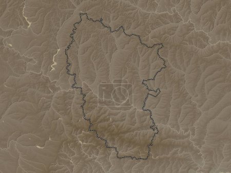 Photo for Luhans'k, region of Ukraine. Elevation map colored in sepia tones with lakes and rivers - Royalty Free Image