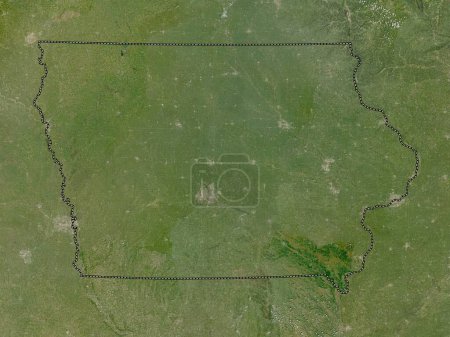 Photo for Iowa, state of United States of America. Low resolution satellite map - Royalty Free Image