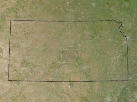 Foto de Kansas, estado de los Estados Unidos de América. Mapa satelital de baja resolución - Imagen libre de derechos