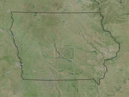 Foto de Iowa, estado de los Estados Unidos de América. Mapa de satélite de alta resolución - Imagen libre de derechos