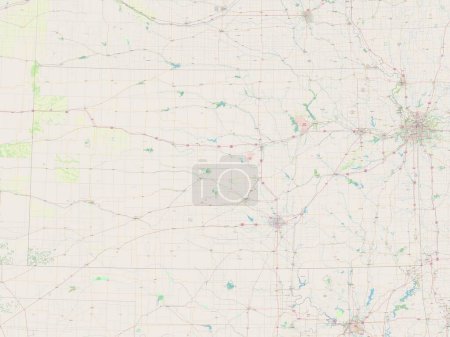 Foto de Kansas, estado de los Estados Unidos de América. Mapa de calle abierto - Imagen libre de derechos