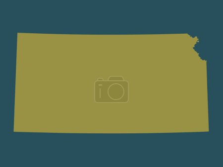 Foto de Kansas, estado de los Estados Unidos de América. Forma de color sólido - Imagen libre de derechos
