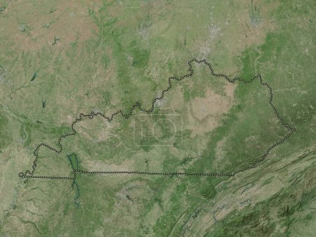 Foto de Kentucky, estado de los Estados Unidos de América. Mapa de satélite de alta resolución - Imagen libre de derechos