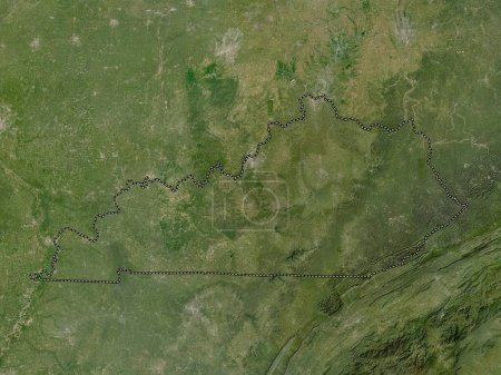 Photo for Kentucky, state of United States of America. Low resolution satellite map - Royalty Free Image