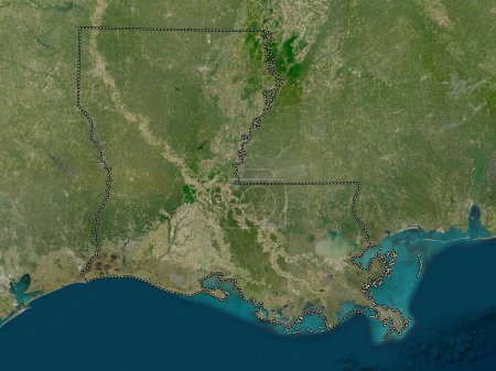 Téléchargez les photos : Louisiane, État des États-Unis d'Amérique. Carte satellite basse résolution - en image libre de droit